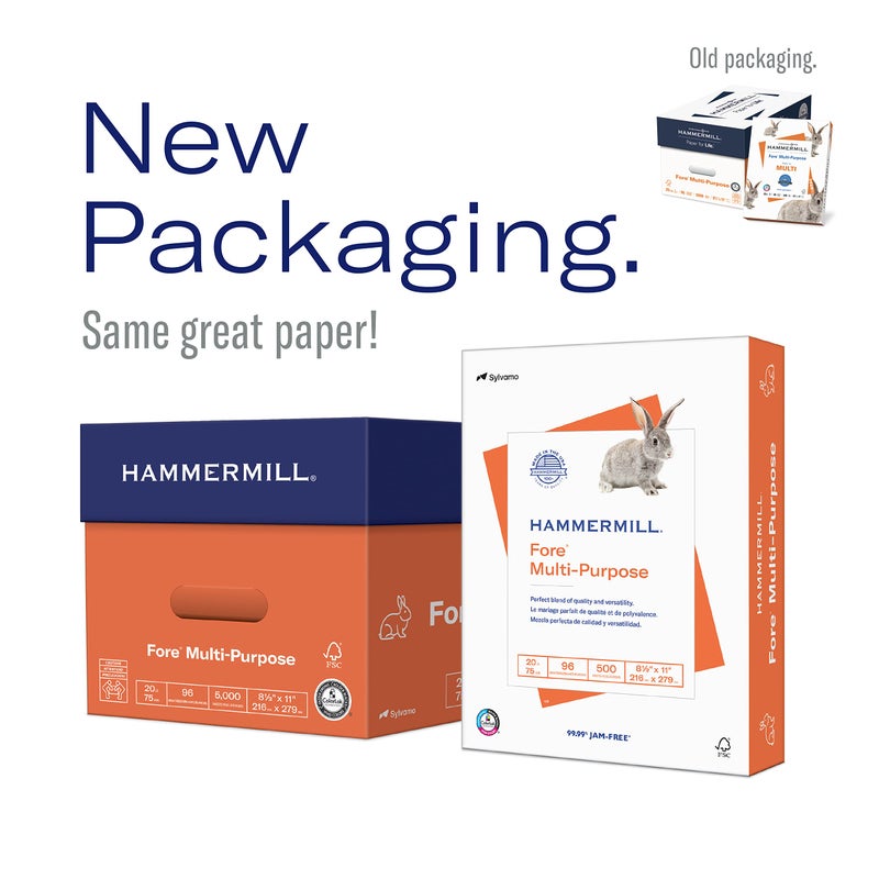Hammermill ورق طباعة هامر ميل، ورق نسخ متعدد الأغراض 24 رطل، 3 ثقوب - 1 رزمة (500 ورقة) - 96 سطوع، مصنوع في الولايات المتحدة الأمريكية، 101287 - Image 5